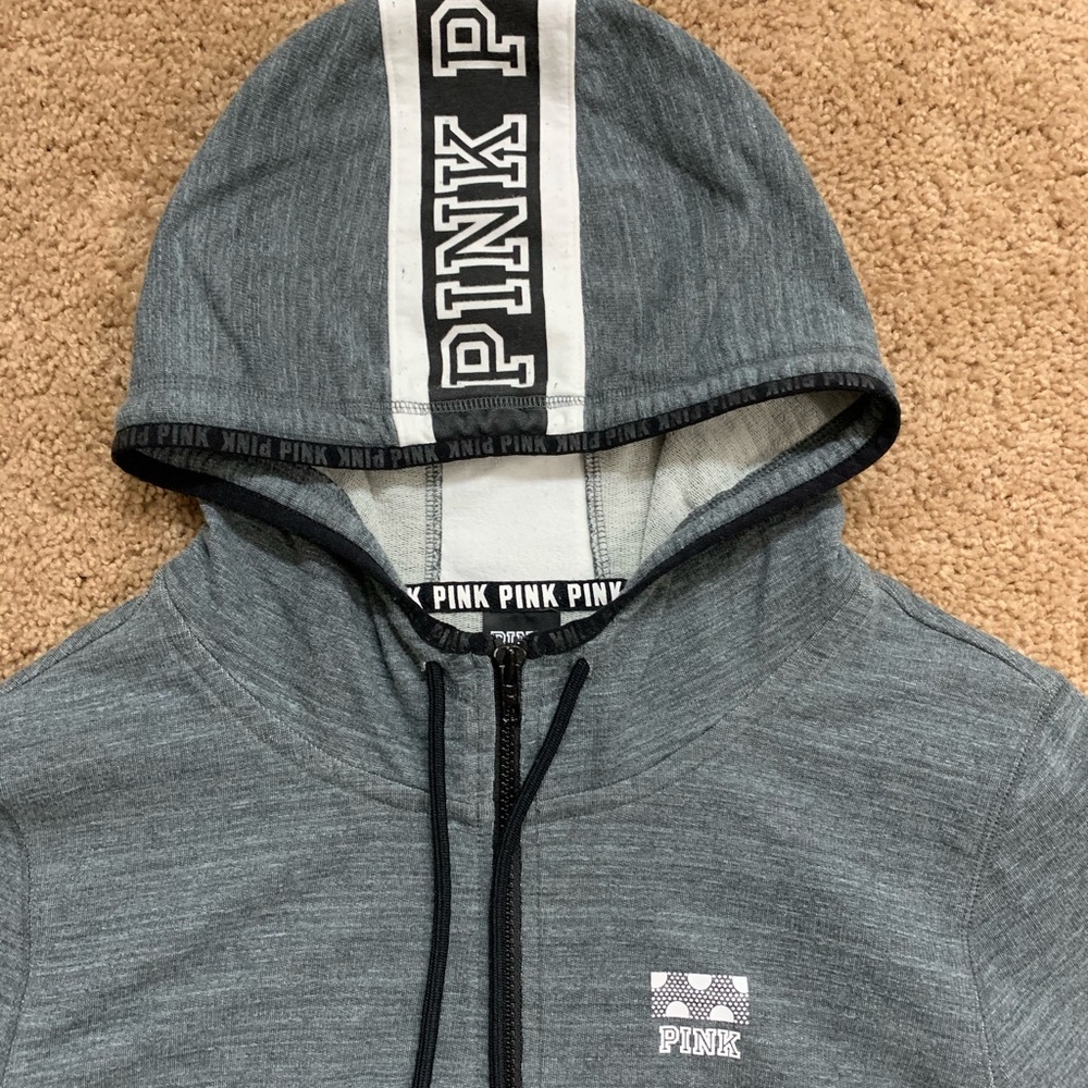 Pink Victoria’s Secret Gray ZIP Up Hoodie Jacket